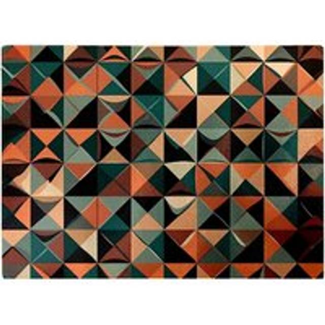 Geometric Print Pattern Glass Chopping Board - Green - One Size