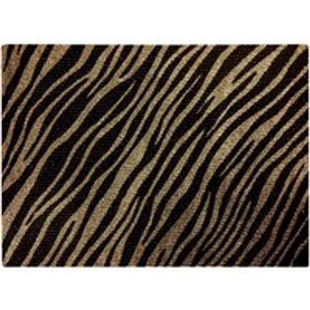 Golden Zebra Print Glass Chopping Board - Brown - One Size