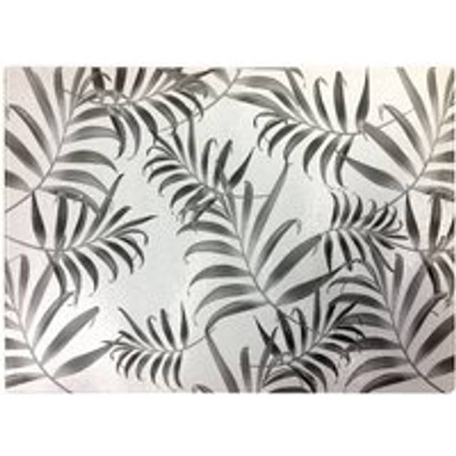 Hawaiian Style Palm Leaves Glass Chopping Board - Grey - One Size