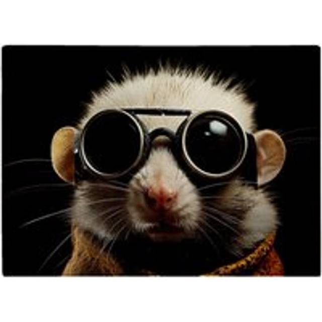 Realistic Doormouse with Glasses Chopping Board - White