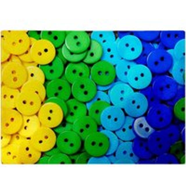Warren Reed - Designer Colourful Buttons Glass Chopping Board, Green