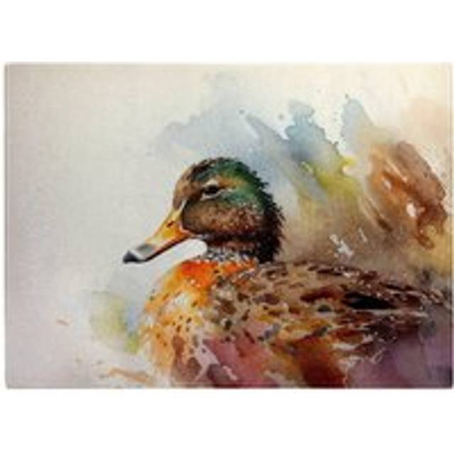 Mallard Watercolour Glass Chopping Board - Brown - One Size