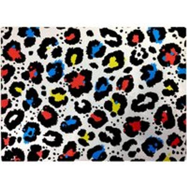 Coloured Leopard Print Glass Chopping Board - Blue - One Size