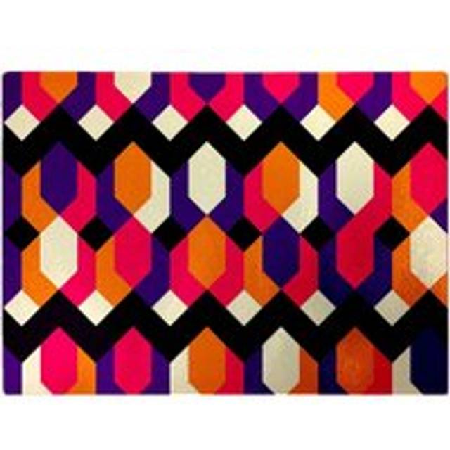 Coloured Abstract Pattern Glass Chopping Board - Red - One Size