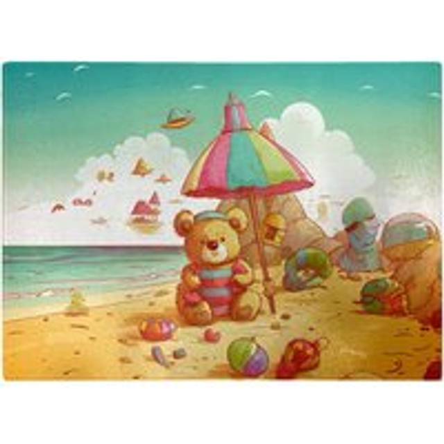 Teddy Bead On A Beach Holiday Chopping Board - Yellow