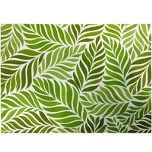 Warren Reed - Designer Green Leaf Pattern Glass Chopping Board, Green