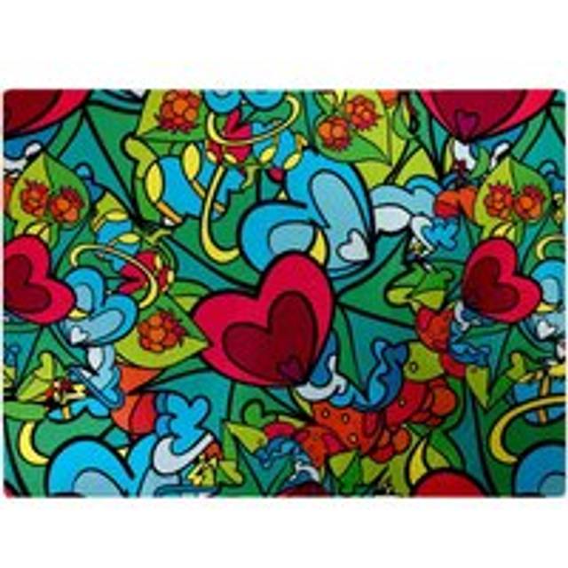 Hippie Psychedelic Pattern Glass Chopping Board - Blue - One Size