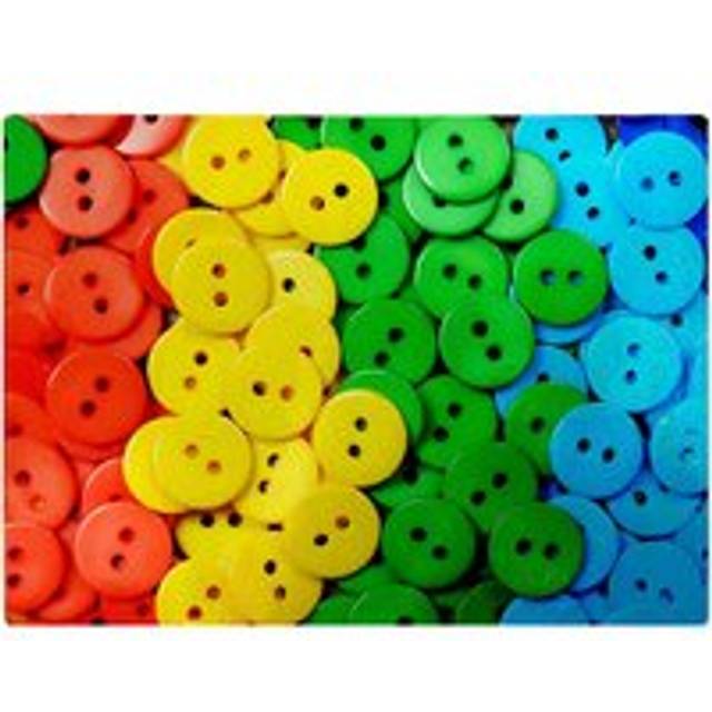 Colourful Buttons Pattern Glass Chopping Board - Green - One Size