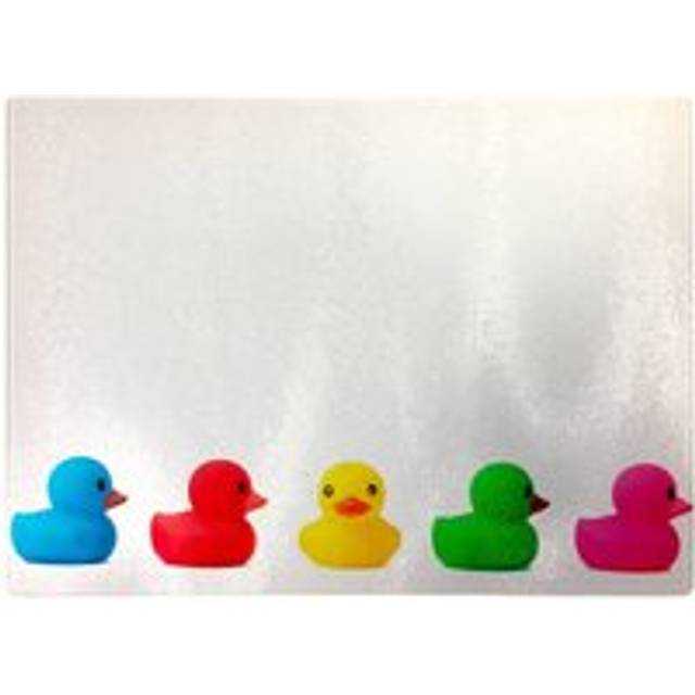 Coloured Rubber Ducks Chopping Board - White