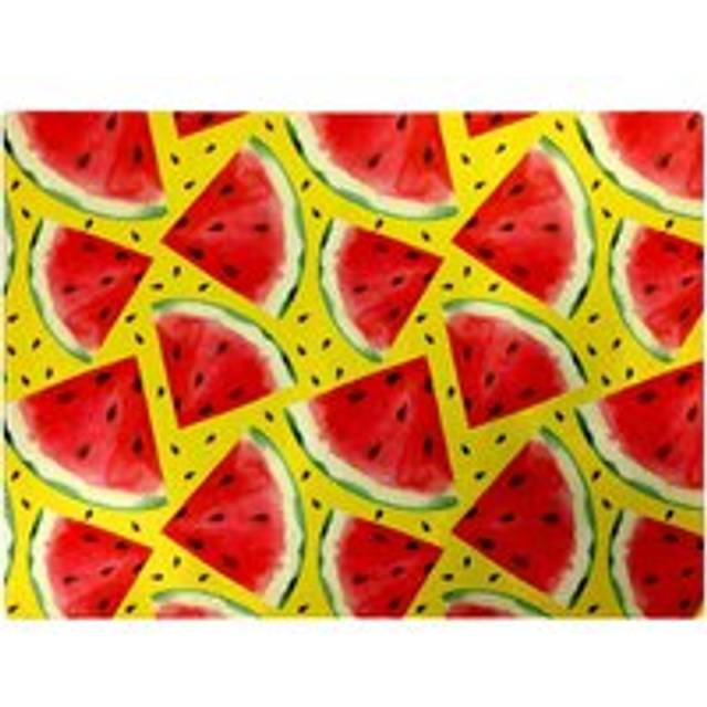 Watermelon Pattern Glass Chopping Board - Red - One Size