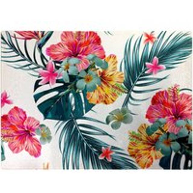 Spring Summer Flowers Glass Chopping Board - Green - One Size
