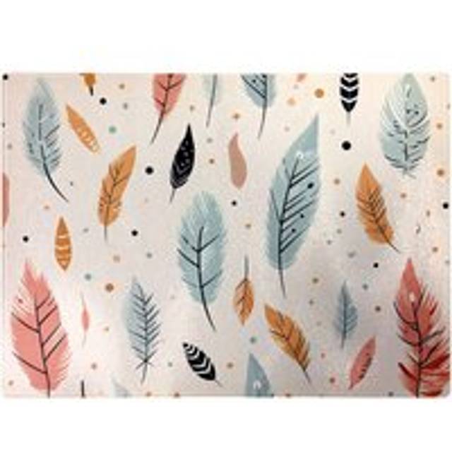 Pastel Feather Pattern Chopping Board - Blue