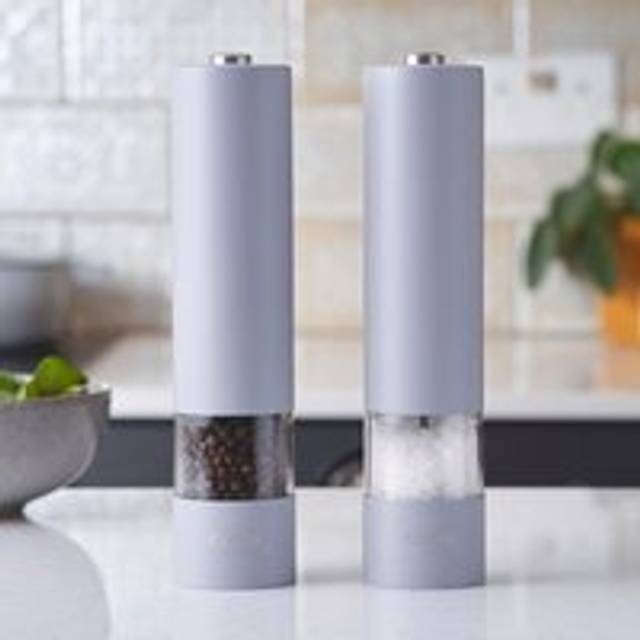 Cooks Professional Electric Salt/Pepper Mill Set - Grey, Grey