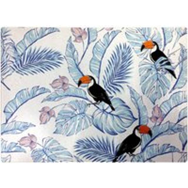 Tropical Toucan Glass Chopping Board - Blue - One Size