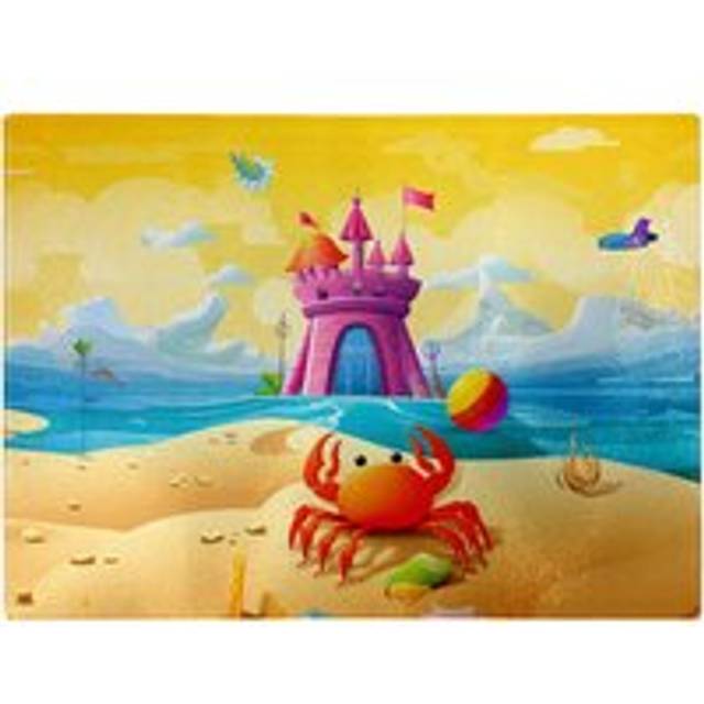 Orange Crab On A Beach Holiday Chopping Board - Yellow