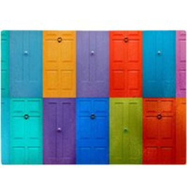Colourful English Doors Glass Chopping Board - Red - One Size