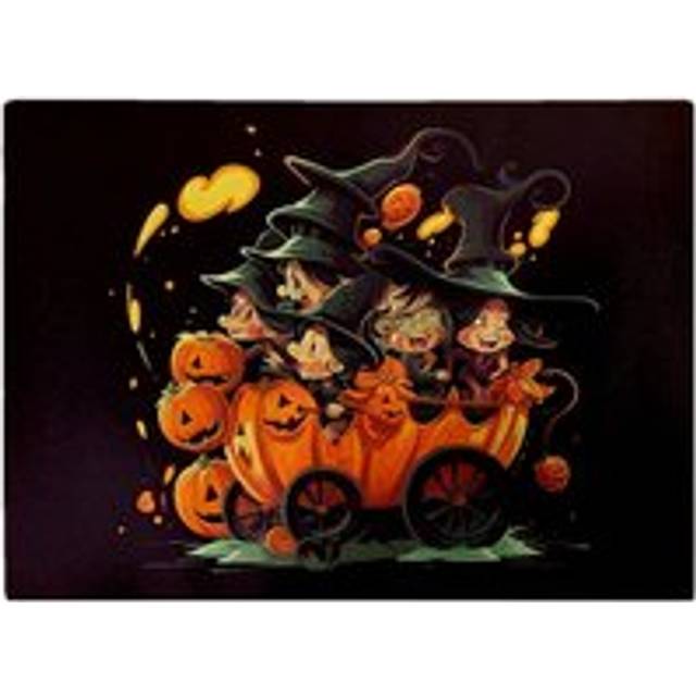 Cartoon Illustrations A Magical Pumpkin Carriage With Chopping Board - Orange