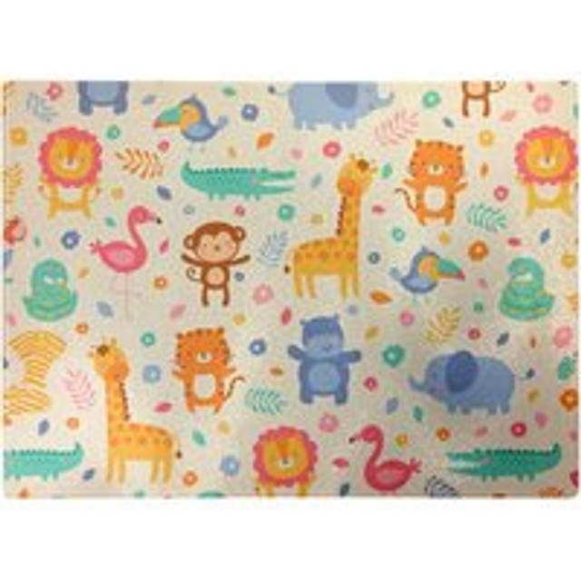 Cute Pastel Jungle Animals Chopping Board - Yellow
