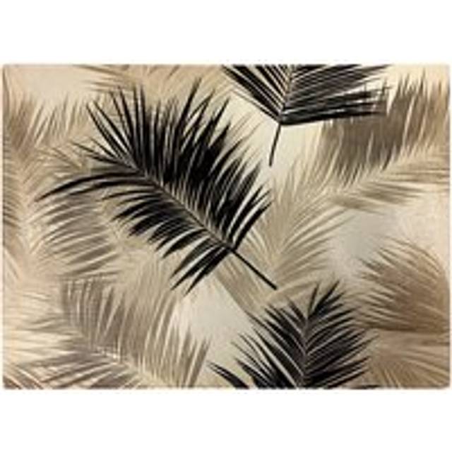 Black And White Tropical Palm Leaves Glass Chopping Board - Grey - One Size