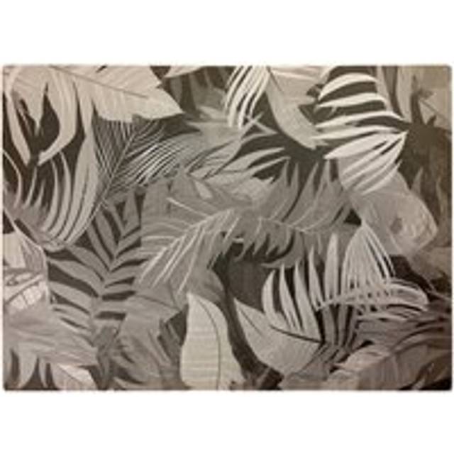Grey Brown Tropical Leaves Glass Chopping Board - One Size