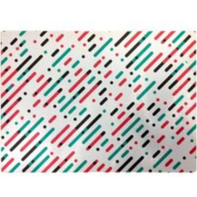 Overlapping Coloured Diagonal Lines Glass Chopping Board - Green - One Size