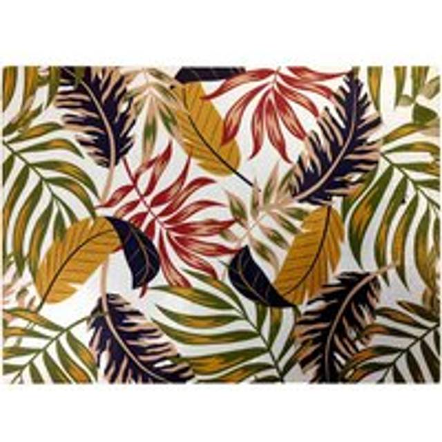 Hawaiian Style Jungle Leaves Glass Chopping Board - Brown - One Size