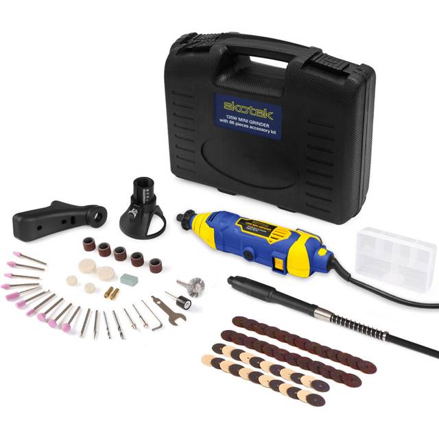 Skotek Corded Rotary Tool 80Pc Accessory Set, 135W Variable Speed Ideal for DIY Projects, Woodwork, Hobby Craft & Dremel Multi Tool Compatible Orange One Size
