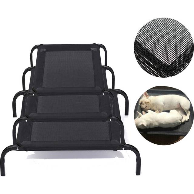 (M) Elevated Pet Sleep Bed Raised Dog Cat Cool Cot Metal Frame Breathable Mesh Foldable for Home Outdoor Indoor