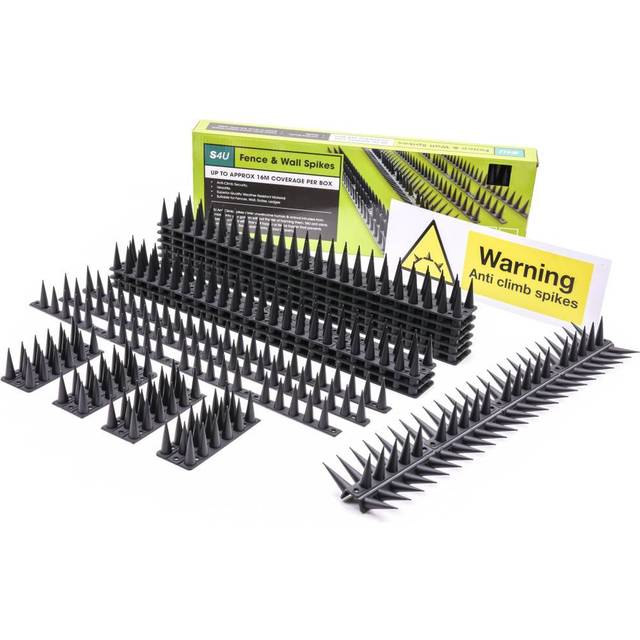 (Black, 60pcs) Fence Wall Spikes Garden Tall Bird Spikes