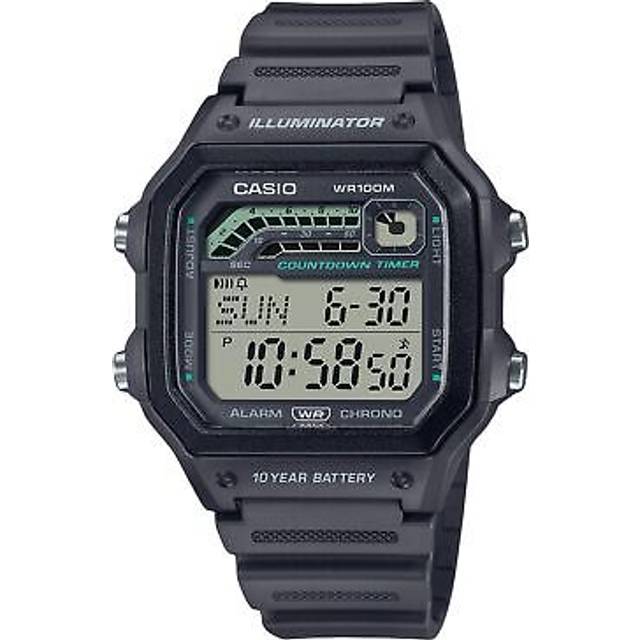 Casio Standard Digital Resin Strap Gray Quartz WS-1600H-8AV 100M Men&#39;s Watch
