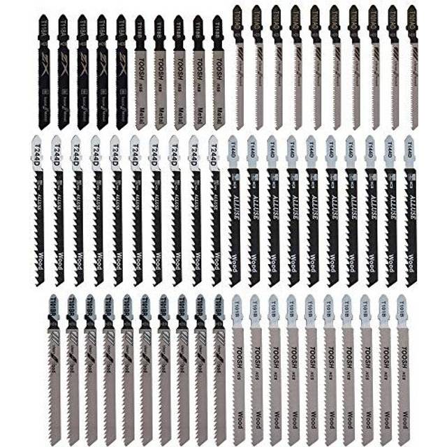 60 pcs Jigsaw Blades Set for Festool, Bosch, Dewalt, Hitachi, Milwaukee,Makita, Straight and Fast Cuts for Wood Plastic and Metal Cutting