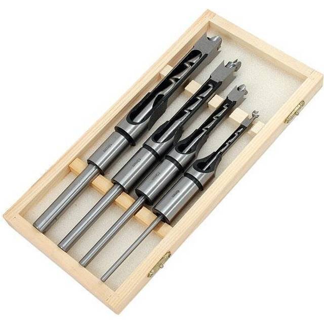 4pc Wood Square Woodwork Auger Mortice Drill Bit Set 6mm 10mm 13mm 16mm (CT0646)
