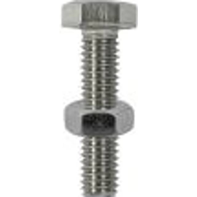 Hexagon Set Screw and Nuts Stainless Steel M6 20mm Pack of 8
