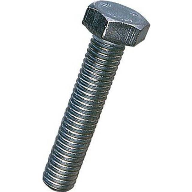 M6 x 80mm Steel BZP Hex Head Bolts Set Screws x 4