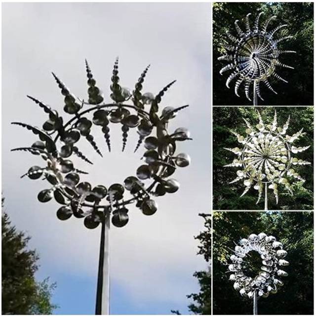 Unique And Magical Metal Windmill Sculptures Move With The Wind Lawn Wind
