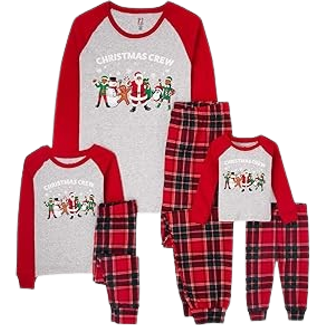 The Children's Place Family Matching Christmas Holiday Pajamas Sets  Snug Fit 100% Cotton  - PJ Set SANTA XMASS CREW 4