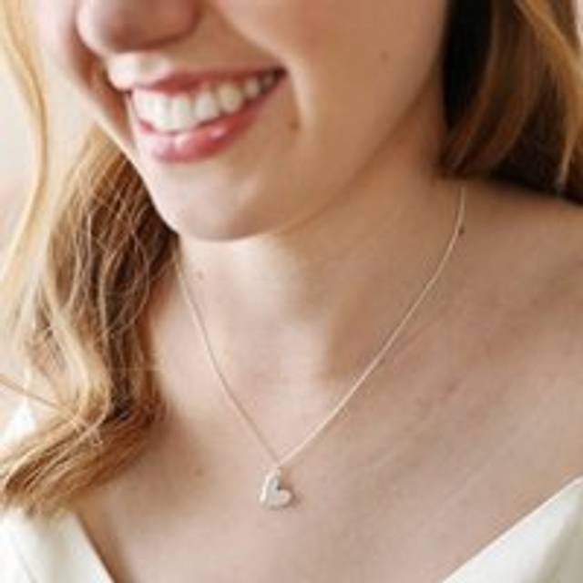Silver Puffed Heart Pendant Necklace - silver - one size