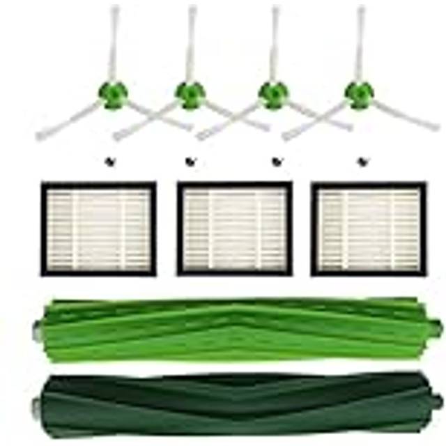 9pcs i7 replacement parts compatible with iRobot Roomba i7 series accessories replenishment kit i7+ E5 E6 E7 rubber rollers side brush HEPA filters