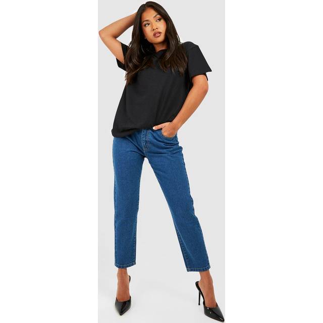 Womens Petite Basics Slim Mom Jean - Grey - 8