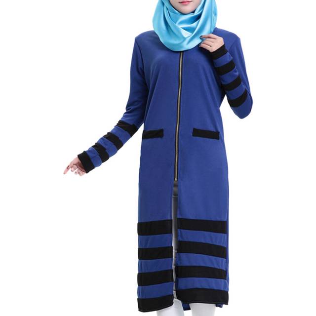 (royal blue) muslim long sleeve knitted maxi dress