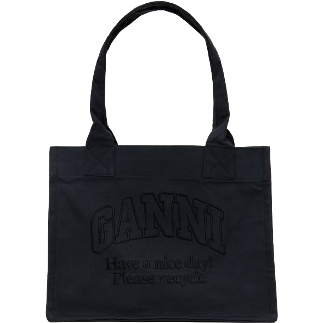 Ganni Large Easy Recycled Canvas Tote Bag - Grey