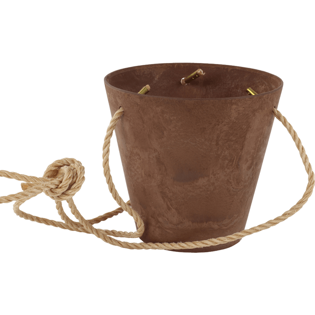 Hanging plant pot, outdoor and indoor, rust artstone 17 cm.
