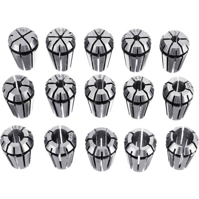 15pcs ER11 1mm to 7mm Spring Collet Set Collet Chuck for CNC Milling Lathe Tools