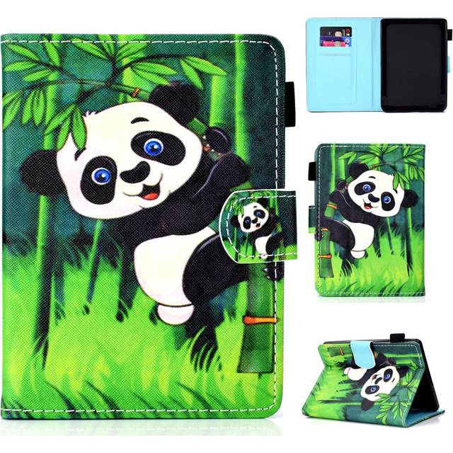 Amazon Kindle (2019) mönstrat läderfodral - Panda Av Bambu