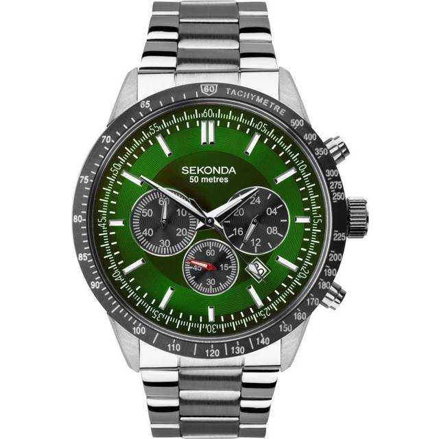 Sekonda Sports Velocity Green Dial Chronograph Watch 1913