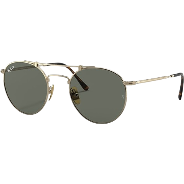 Ray-Ban RB8147 Unisex Round Double Bridge Sunglasses, Metallics