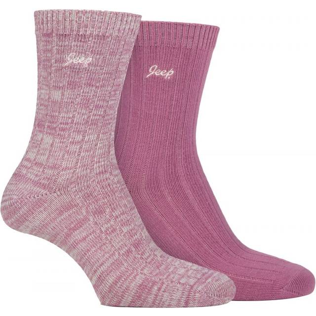 Jeep Womens Walking Boot Socks - Pink - UK 4-8