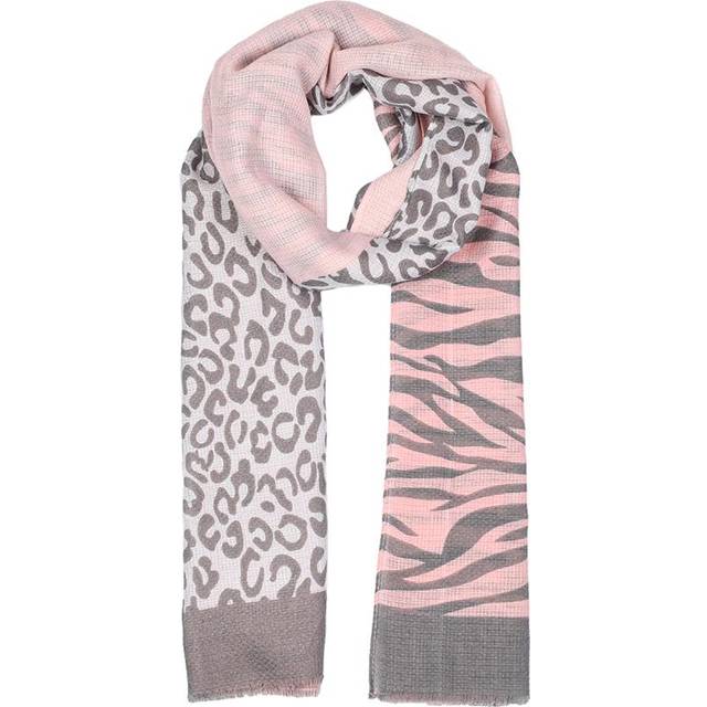 Women’s Leopard and Zebra Print Lightweight Scarf - Blush / ONE