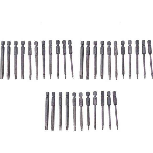 33Pcs 75mm Magnetic S2 Steel Screwdriver Bits Hex Torx Head T6/T7/T8/T9/T10/T15/T20/T25/T27/T30/T40
