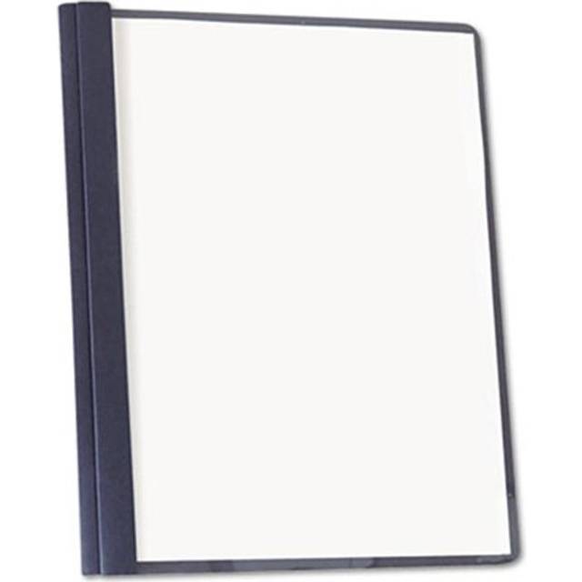 Clear Front Report Cover  Tang Fasteners  Letter Size  Dark Blue  25/Box